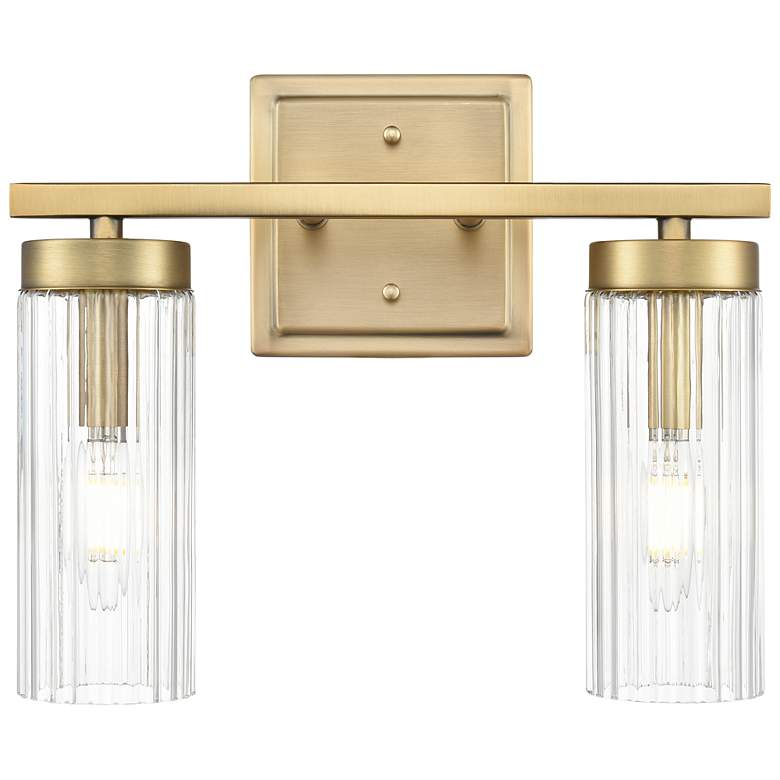 Image 5 Iversen 12.5" Wide 2-Light Vanity in Vintage Brass more views