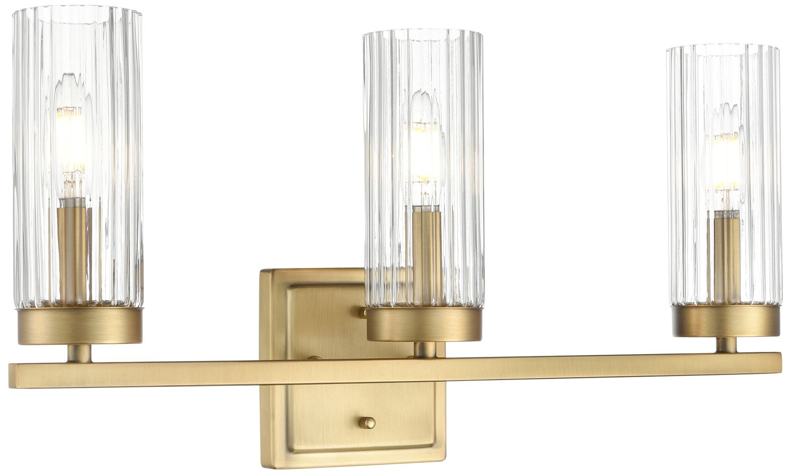 Image 2 Iversen 21" Wide 3-Light Vanity in Vintage Brass more views