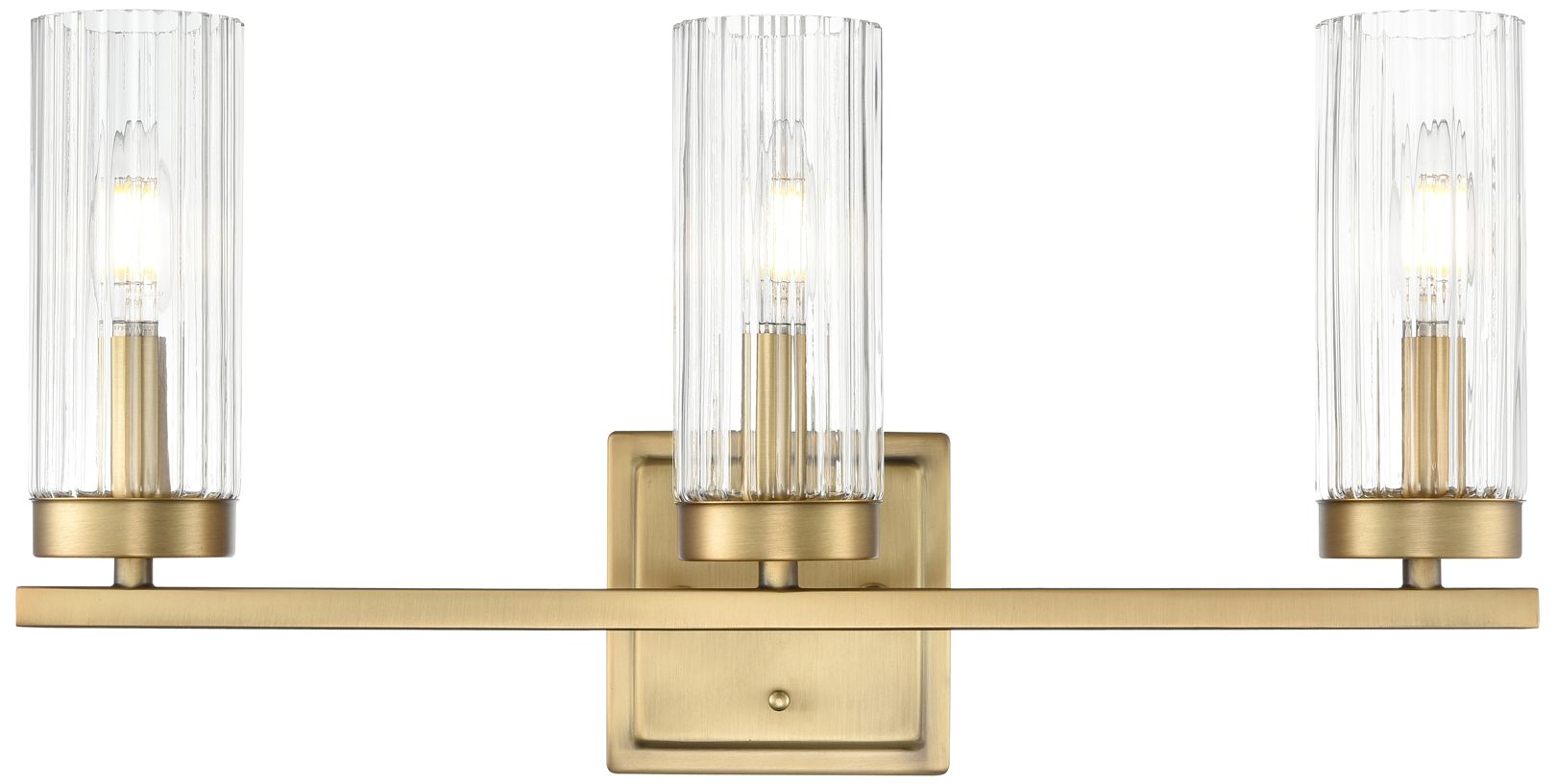 Image 3 Iversen 21" Wide 3-Light Vanity in Vintage Brass more views