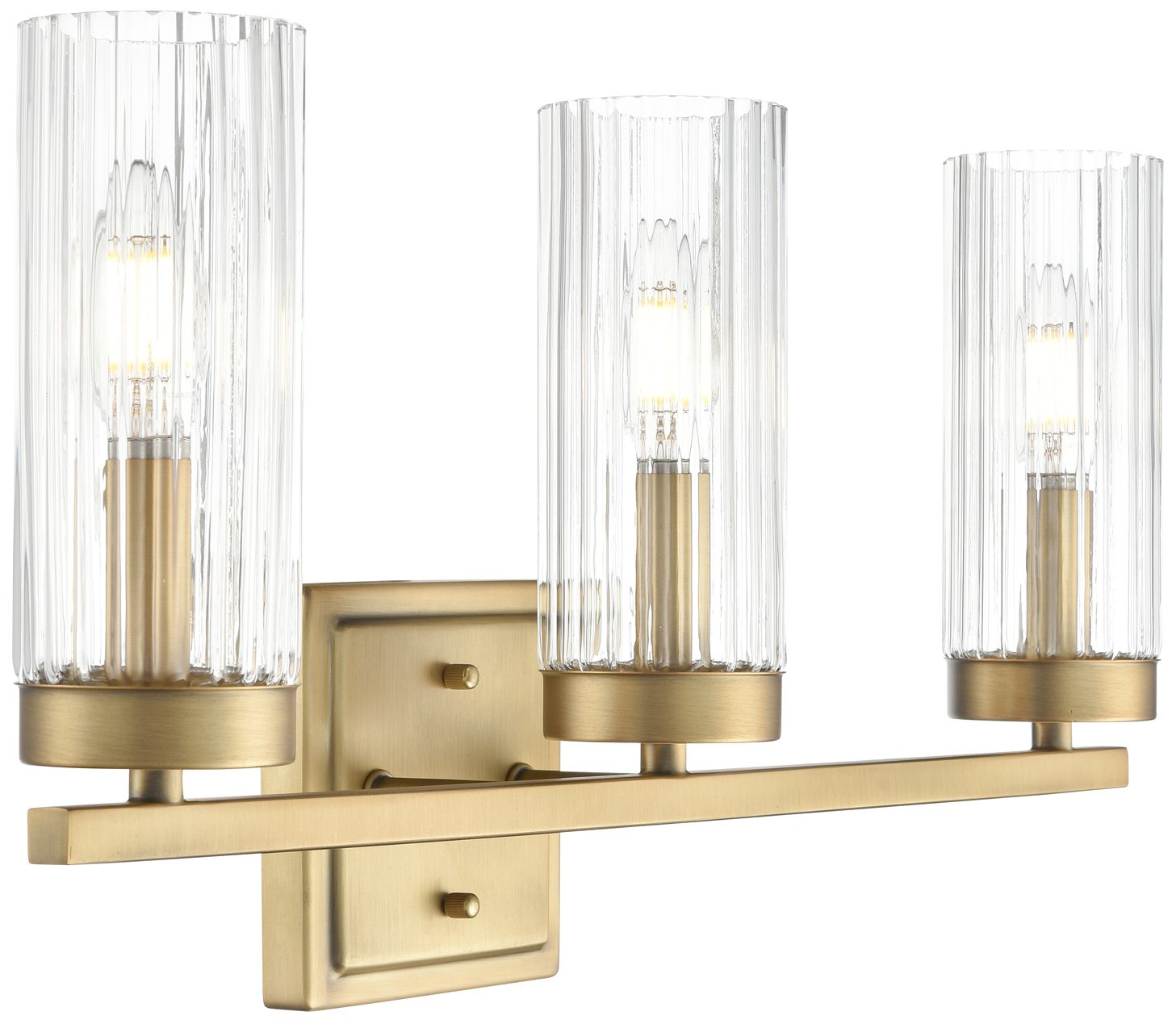 Image 4 Iversen 21" Wide 3-Light Vanity in Vintage Brass more views