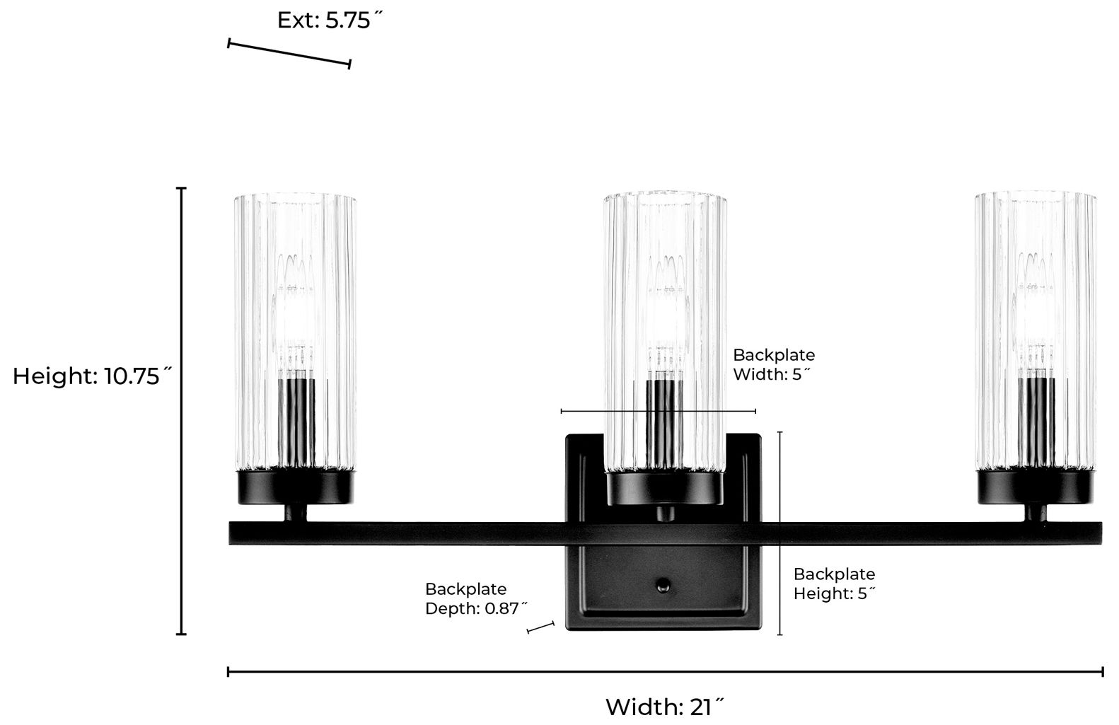 Iversen 21" Wide 3-Light Vanity in Vintage Brass