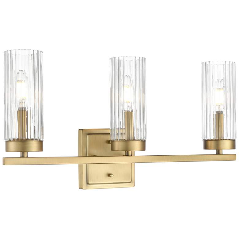 Image 1 Iversen 21" Wide 3-Light Vanity in Vintage Brass