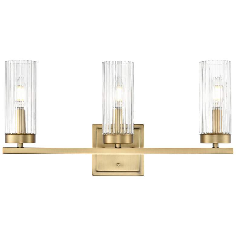 Image 3 Iversen 21" Wide 3-Light Vanity in Vintage Brass more views