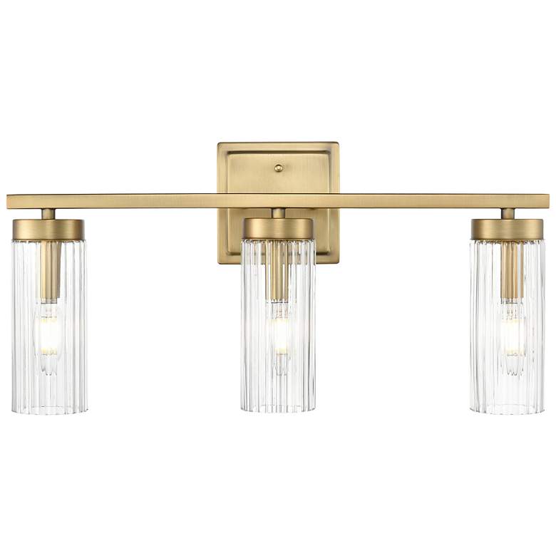 Image 5 Iversen 21" Wide 3-Light Vanity in Vintage Brass more views