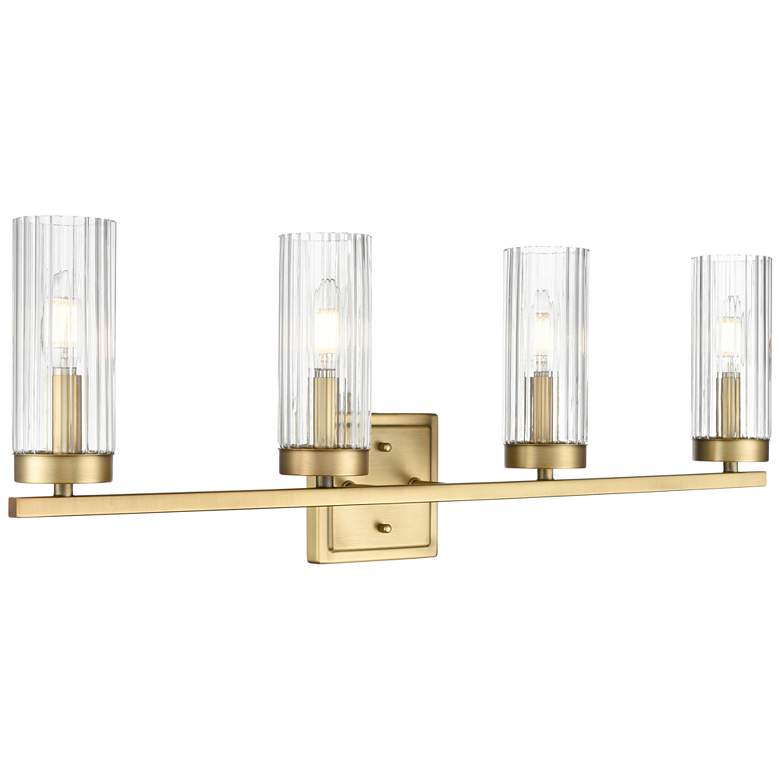 Image 1 Iversen 29.75" Wide 4-Light Vanity in Vintage Brass