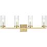 3_Iversen 29.75" Wide 4-Light Vanity in Vintage Brass more views