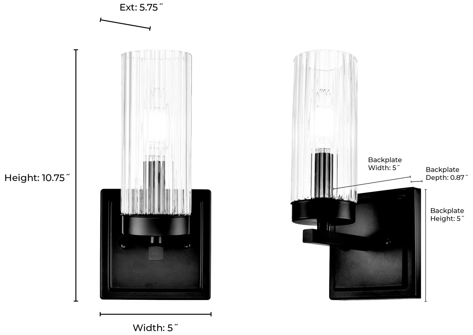 Iversen 5" Wide 1-Light Vanity in Polished Chrome
