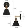 6_Ives 10" High Matte Black and Plating Brass Wall Sconce more views