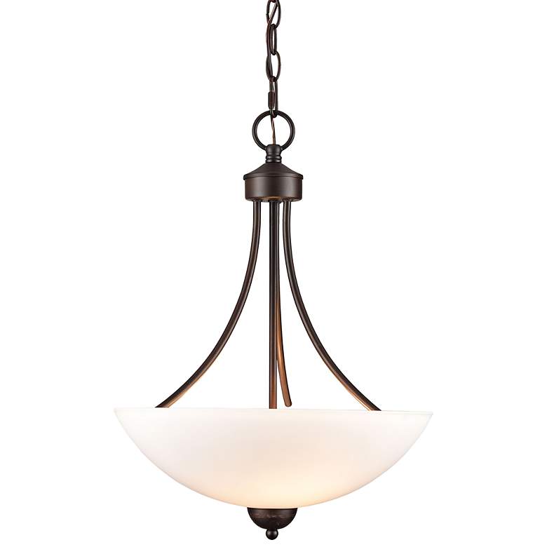 Image 1 Ivey Lake 15" Wide Rubbed Bronze Bowl Pendant Light