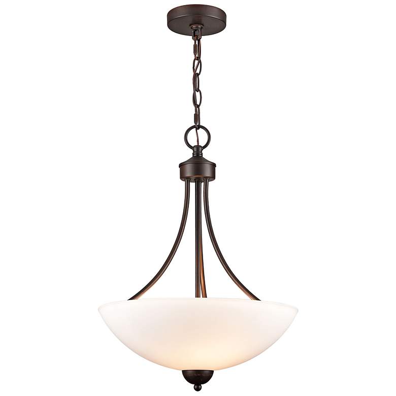 Image 4 Ivey Lake 15" Wide Rubbed Bronze Bowl Pendant Light more views