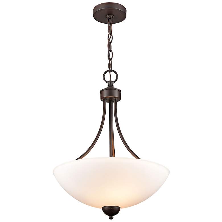 Image 5 Ivey Lake 15" Wide Rubbed Bronze Bowl Pendant Light more views