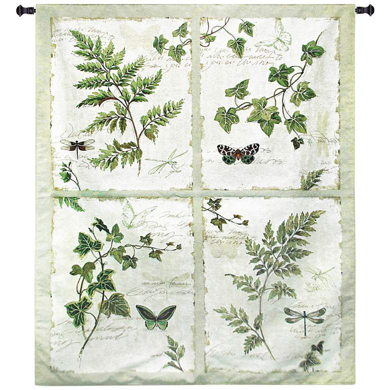 Image 1 Ivies and Ferns 63 1/2 inchH 4-in-1 Botanical Wall Tapestry