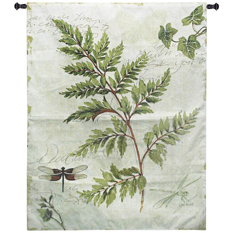 Image 1 Ivies and Ferns I 52 inchH Botanical Textile Wall Tapestry