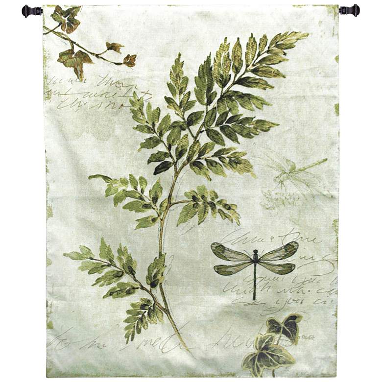 Image 1 Ivies and Ferns III 52 inchH Botanical Textile Wall Tapestry