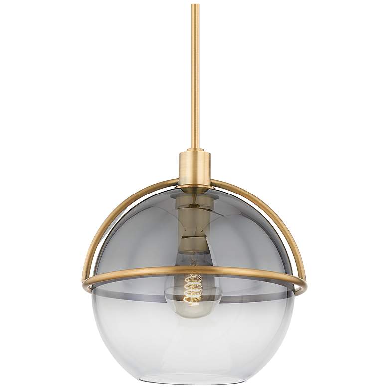 Image 1 Ivins 12" Wide Patina Brass Globe Mini Pendant