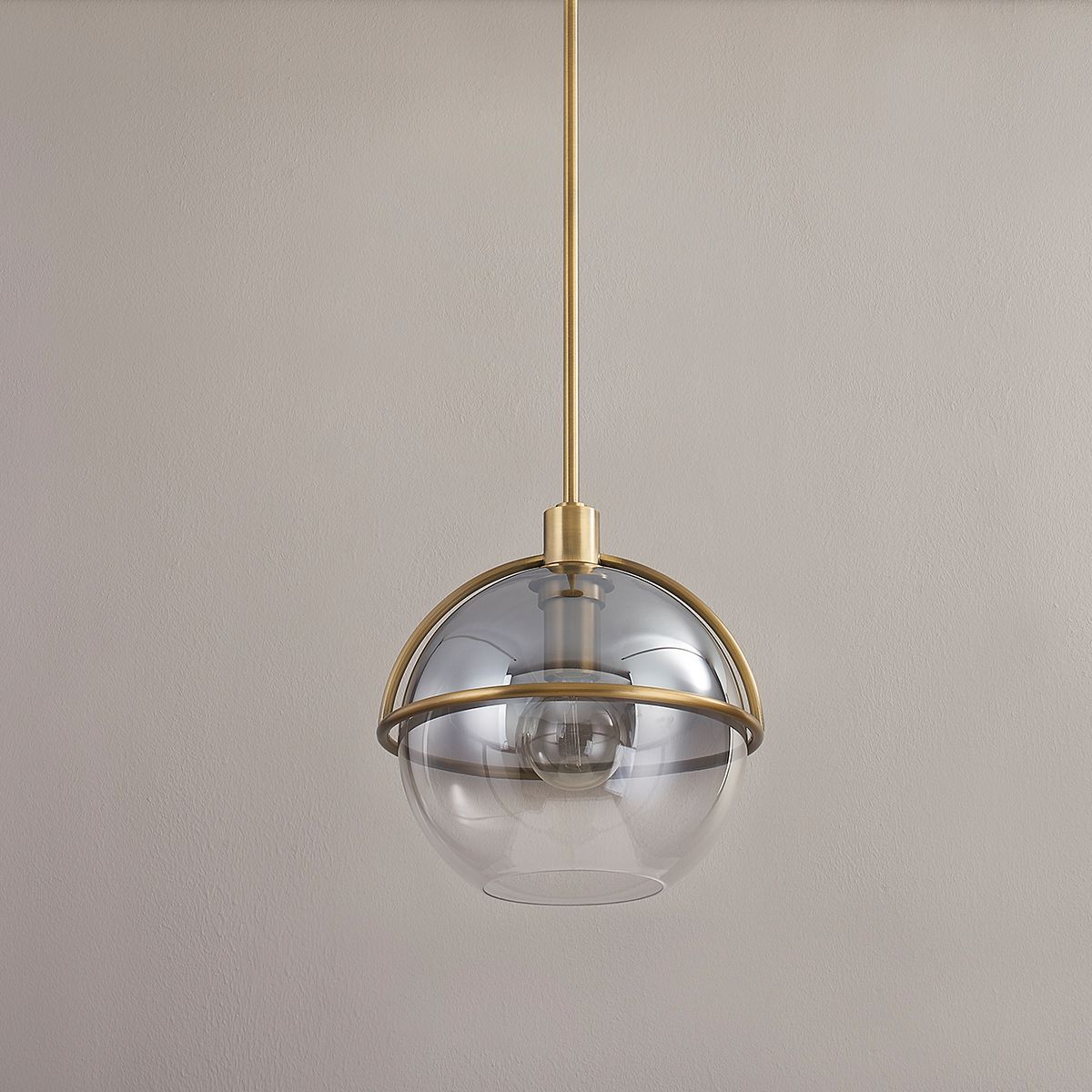 Image 4 Ivins 12" Wide Patina Brass Globe Mini Pendant more views