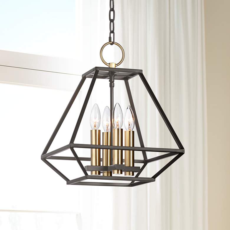 Image 1 Ivon 13" Wide Natural Black Iron 4-Light Entry Pendant Light