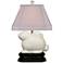 Ivory 14 1/2" High Porcelain Bunny Accent Table Lamp