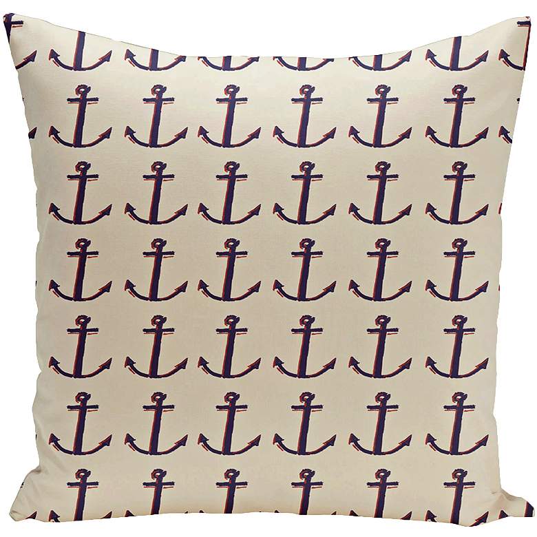 Image 1 Ivory Anchor 20 inch Square Decorative Pillow