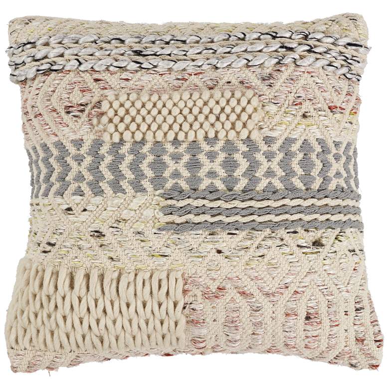 Image 1 Ivory and Blush Cabo 18 inch Square Throw Pillow