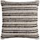 Ivory and Gray Stripe Textured 20" Square Decorative Pillow