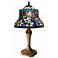 Ivory and Purple Lily Tiffany Style Accent Table Lamp