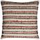 Ivory and Rust Stripe Textured 20" Square Decorative Pillow