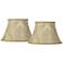 Ivory Brocade Set of 2 Bell Lamp Shades 10x17x11 (Spider)