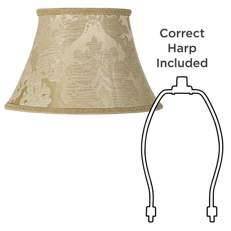 Image 5 Ivory Brocade Set of 2 Bell Lamp Shades 10x17x11 (Spider) more views