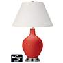 Ivory Empire 2-Light Lamp - 2 Outlets and USB in Cherry Tomato