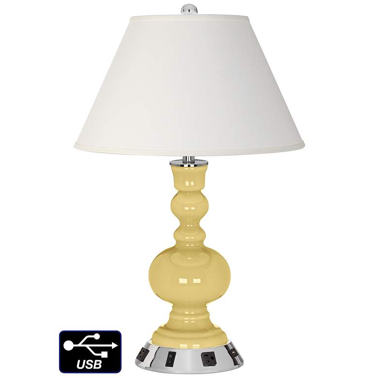 Image 1 Ivory Empire Apothecary Lamp - 2 Outlets and USB in Butter Up