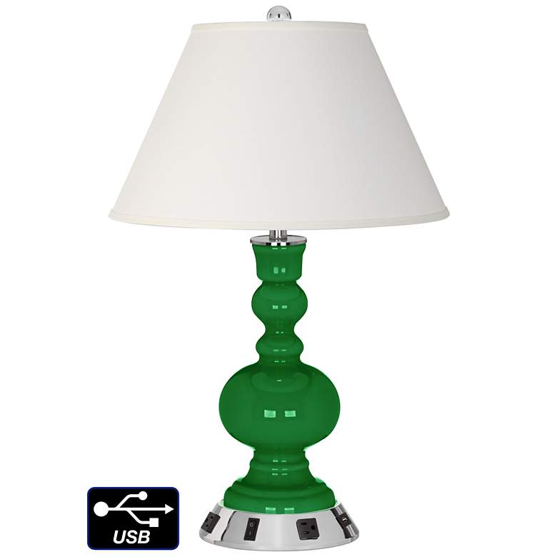 Image 1 Ivory Empire Apothecary Lamp - 2 Outlets and USB in Envy