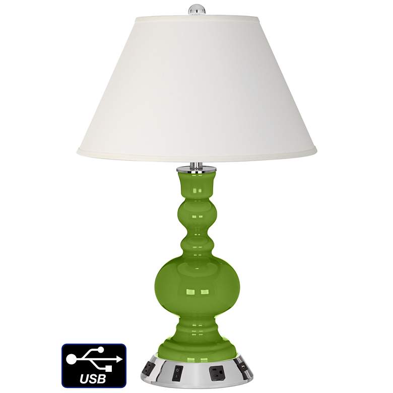 Image 1 Ivory Empire Apothecary Lamp - 2 Outlets and USB in Gecko