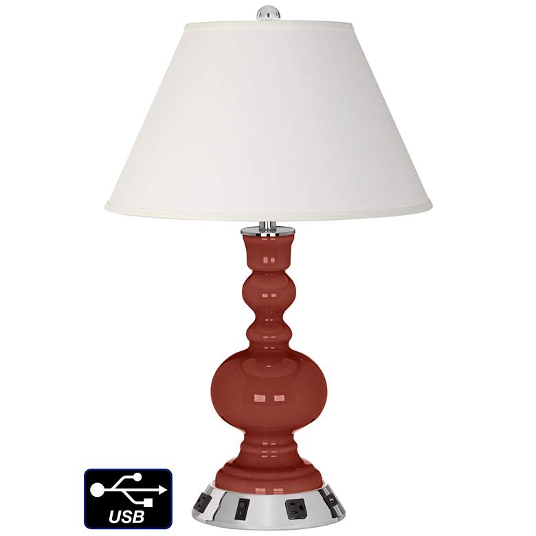 Image 1 Ivory Empire Apothecary Lamp - 2 Outlets and USB in Madeira
