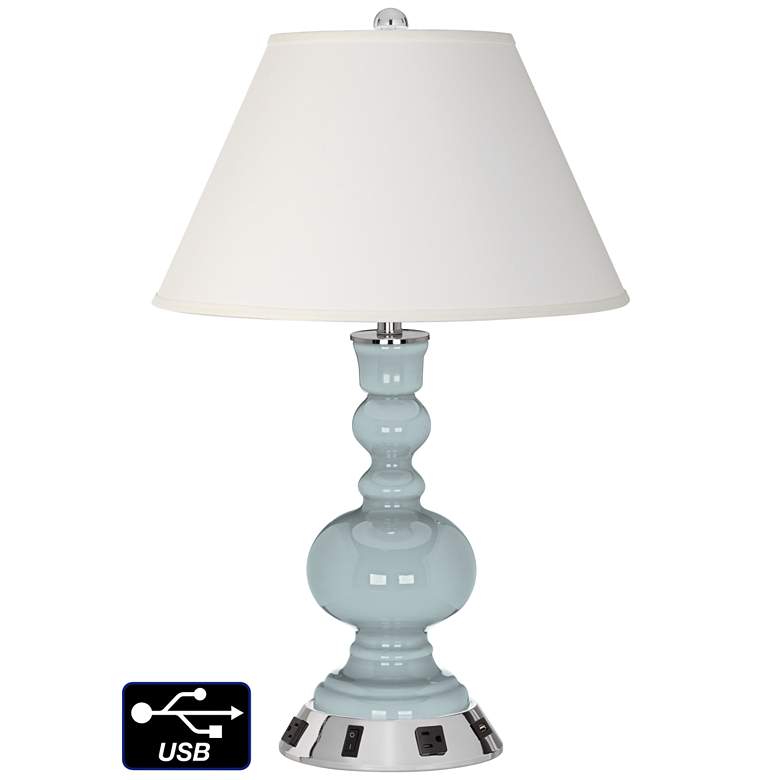 Image 1 Ivory Empire Apothecary Lamp - 2 Outlets and USB in Rain
