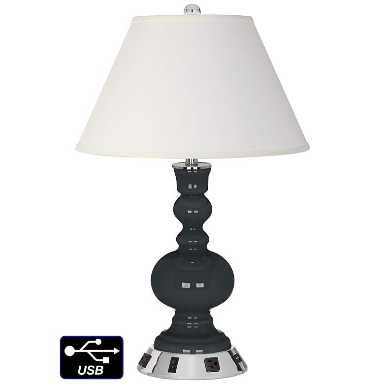 Image 1 Ivory Empire Apothecary Lamp - Outlets and USB in Black of Night