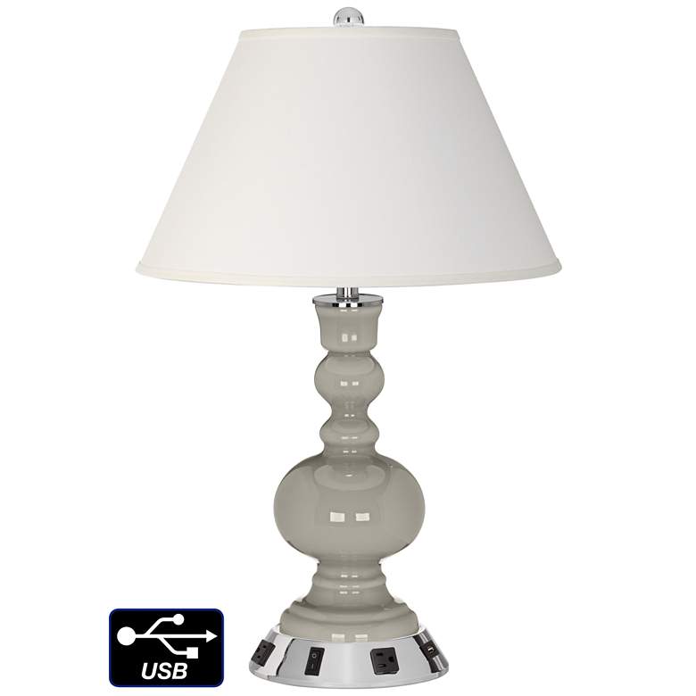 Image 1 Ivory Empire Apothecary Lamp - Outlets and USB in Requisite Gray