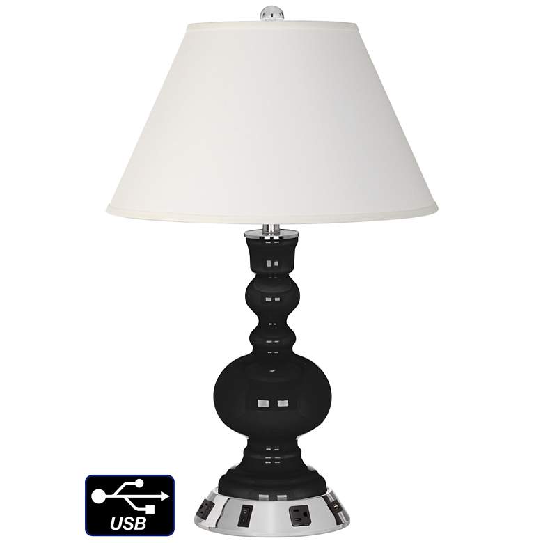Image 1 Ivory Empire Apothecary Lamp - Outlets and USB in Tricorn Black