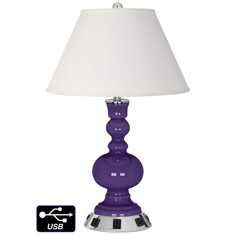 Image 1 Ivory Empire Apothecary Lamp - Outlets and USBs in Izmir Purple