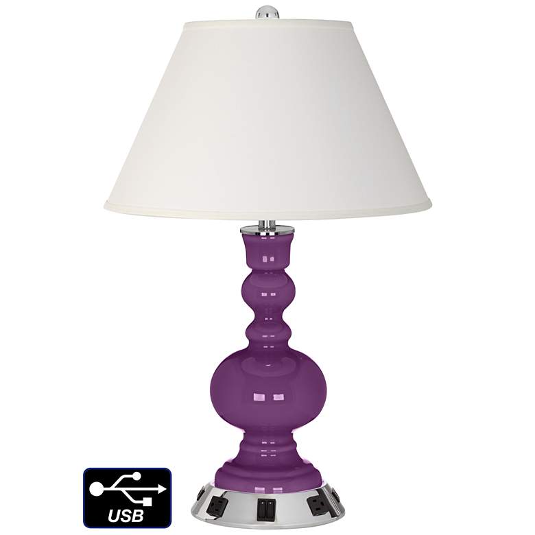 Image 1 Ivory Empire Apothecary Lamp - Outlets and USBs in Kimono Violet