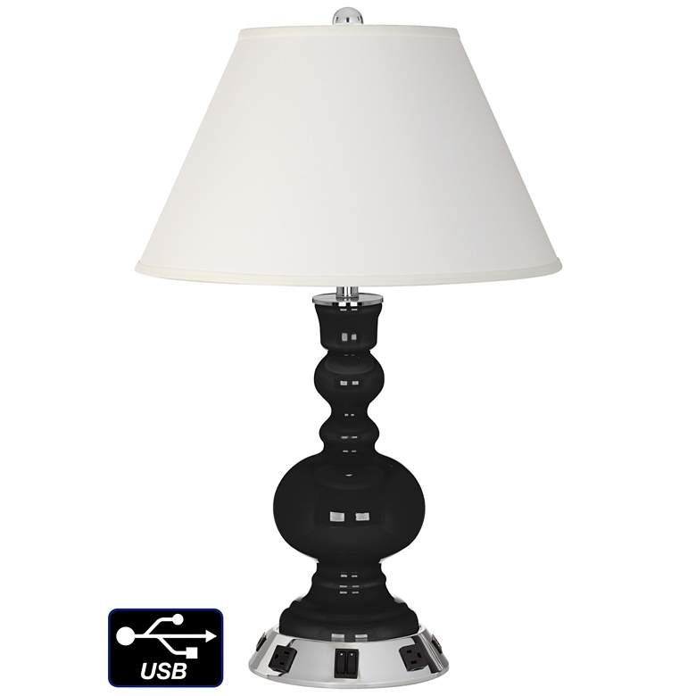 Image 1 Ivory Empire Apothecary Lamp - Outlets and USBs in Tricorn Black