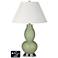 Ivory Empire Gourd Lamp - 2 Outlets and 2 USBs in Majolica Green
