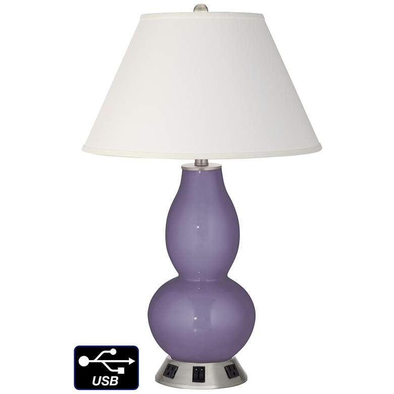 Image 1 Ivory Empire Gourd Lamp - 2 Outlets and 2 USBs in Purple Haze