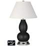 Ivory Empire Gourd Lamp - 2 Outlets and USB in Caviar Metallic