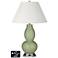 Ivory Empire Gourd Lamp - 2 Outlets and USB in Majolica Green