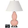 Ivory Empire Gourd Lamp - 2 Outlets and USB in Mellow Coral