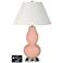 Ivory Empire Gourd Lamp - 2 Outlets and USB in Mellow Coral