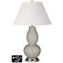 Ivory Empire Gourd Lamp - 2 Outlets and USB in Requisite Gray