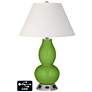 Ivory Empire Gourd Lamp - 2 Outlets and USB in Rosemary Green