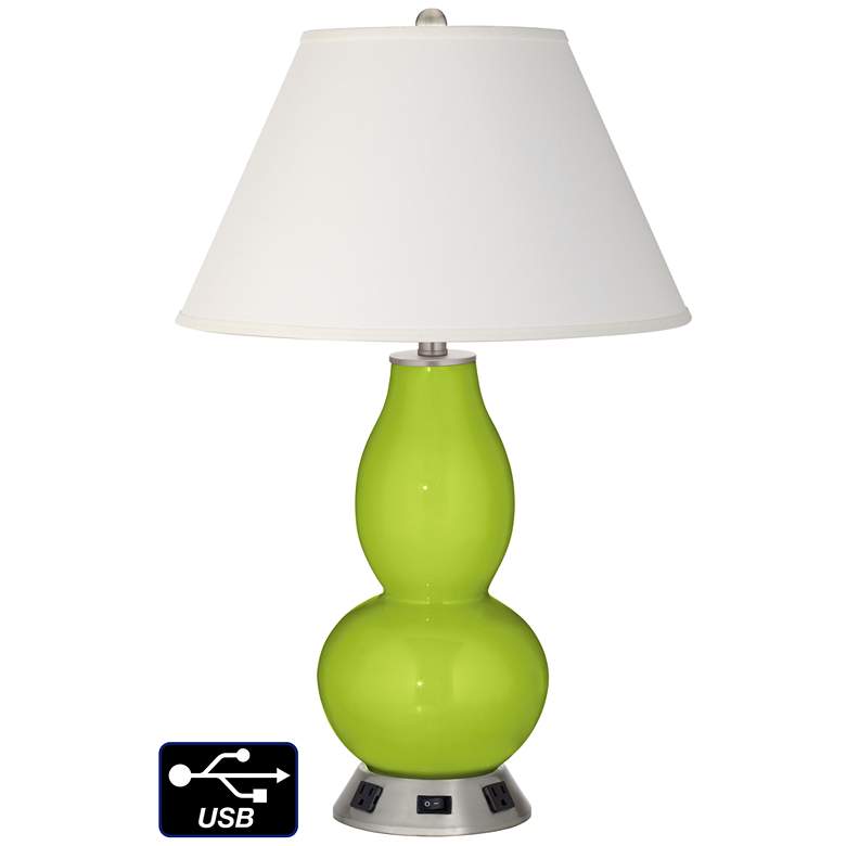 Image 1 Ivory Empire Gourd Lamp - 2 Outlets and USB in Tender Shoots